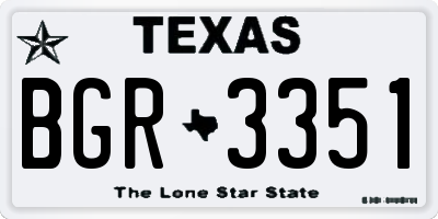 TX license plate BGR3351