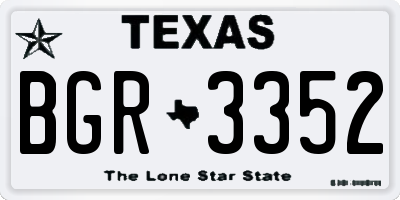 TX license plate BGR3352