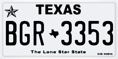 TX license plate BGR3353