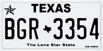 TX license plate BGR3354