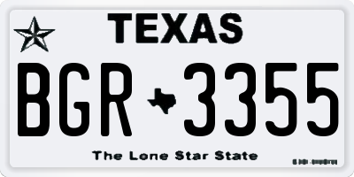 TX license plate BGR3355