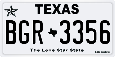 TX license plate BGR3356