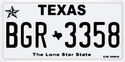 TX license plate BGR3358