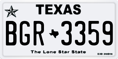 TX license plate BGR3359