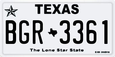 TX license plate BGR3361