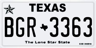TX license plate BGR3363