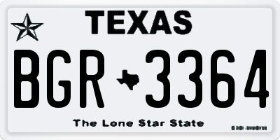 TX license plate BGR3364