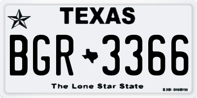 TX license plate BGR3366