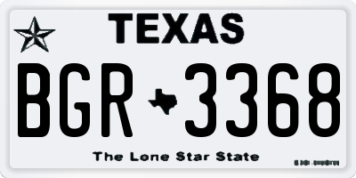 TX license plate BGR3368