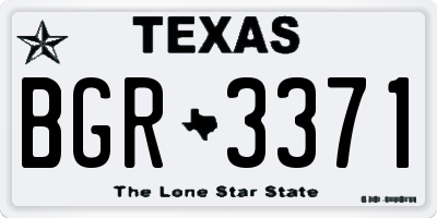 TX license plate BGR3371
