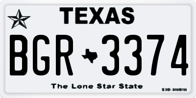 TX license plate BGR3374