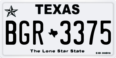 TX license plate BGR3375