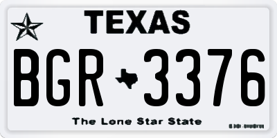 TX license plate BGR3376