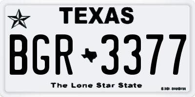 TX license plate BGR3377