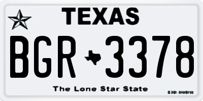 TX license plate BGR3378