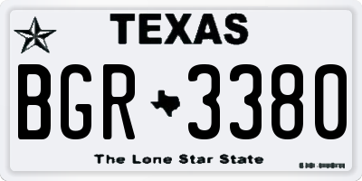 TX license plate BGR3380