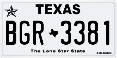 TX license plate BGR3381