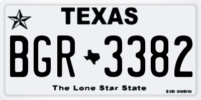 TX license plate BGR3382