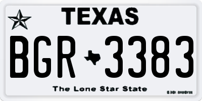 TX license plate BGR3383