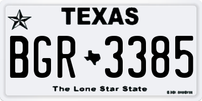 TX license plate BGR3385