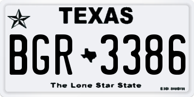 TX license plate BGR3386