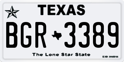 TX license plate BGR3389