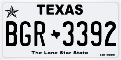 TX license plate BGR3392