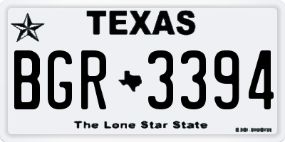 TX license plate BGR3394