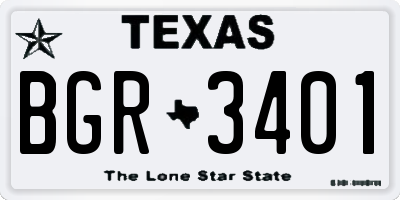 TX license plate BGR3401
