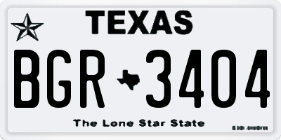 TX license plate BGR3404