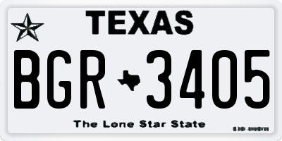 TX license plate BGR3405