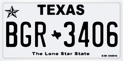 TX license plate BGR3406