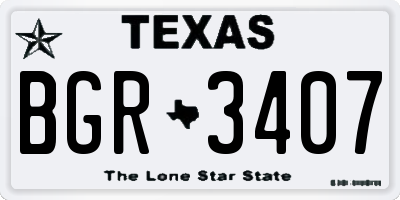 TX license plate BGR3407