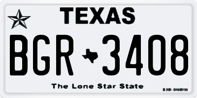 TX license plate BGR3408