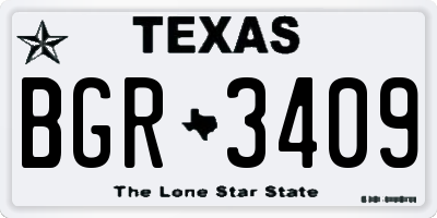TX license plate BGR3409