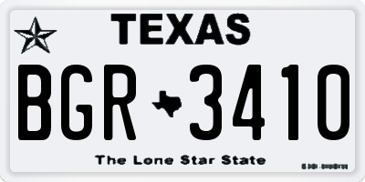 TX license plate BGR3410