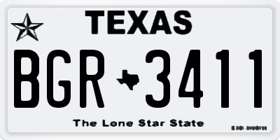 TX license plate BGR3411