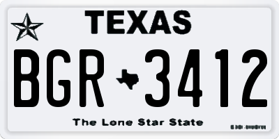 TX license plate BGR3412