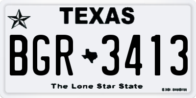 TX license plate BGR3413