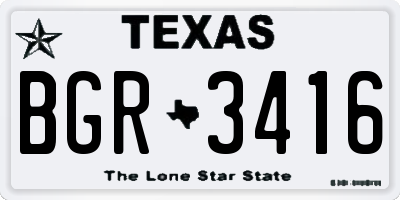 TX license plate BGR3416