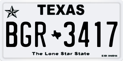 TX license plate BGR3417