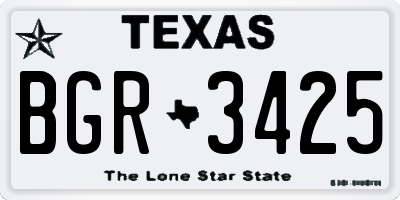 TX license plate BGR3425