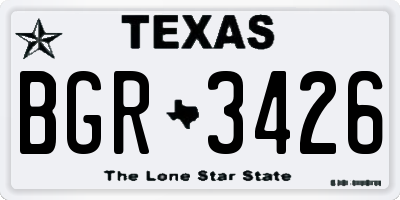 TX license plate BGR3426