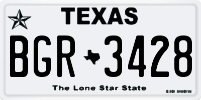 TX license plate BGR3428