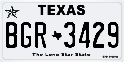 TX license plate BGR3429