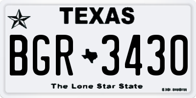 TX license plate BGR3430
