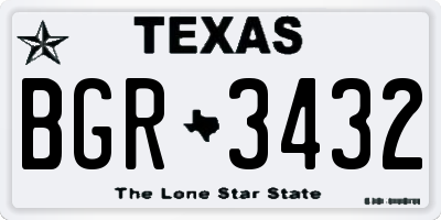 TX license plate BGR3432