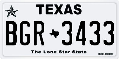 TX license plate BGR3433