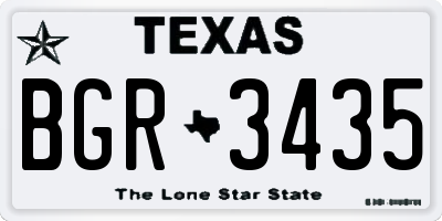 TX license plate BGR3435