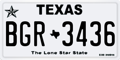 TX license plate BGR3436